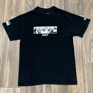 HxH Killua Anime Shirt Men's Small Black Eyes Box Logo Hypland Hunter x Hunter